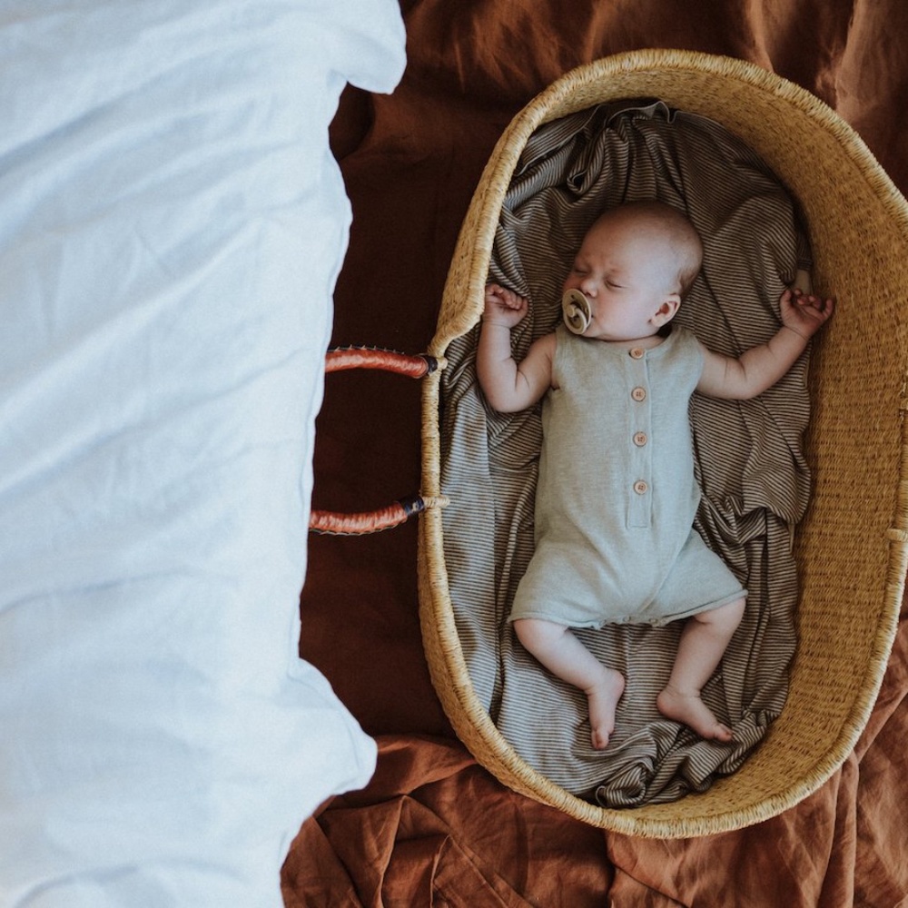 GROWN Linen Slub Yarn Romper Seagrass